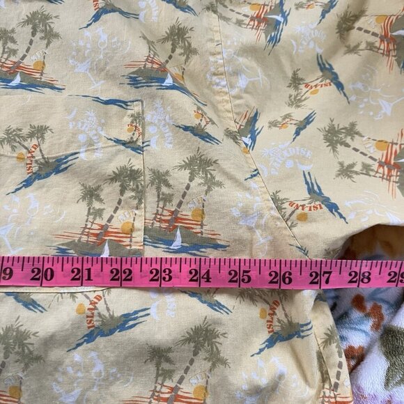 Route 66 Hawaiian Shirt Mens XL Tropical Island Resort Wear Camp Cotton Yellow - Picture 5 of 6